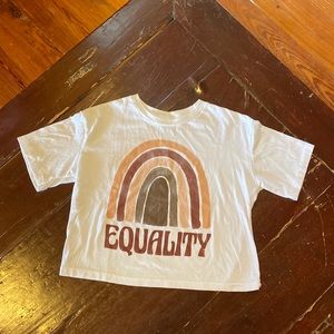 Social Culture Cropped “EQUALITY” Tee - Sz XS